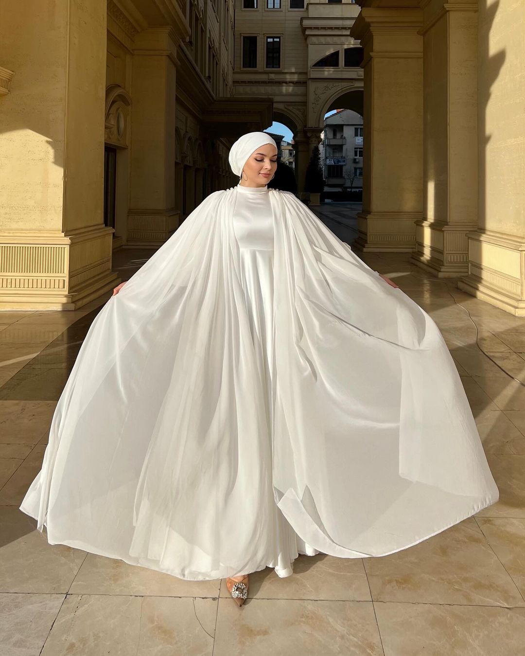 Pearl Silk Charm Scarf Abaya